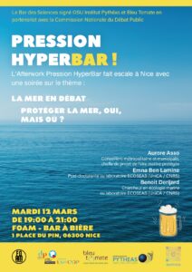 affiche du Bar des sciences à Nice sur la Mer en débat, les aires marines protégées