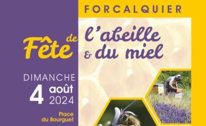 affiche fête du miel et de l'abeille Forcalquier 4 août 2024